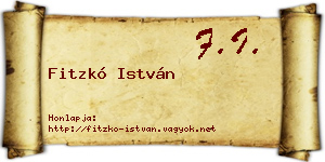Fitzkó István névjegykártya